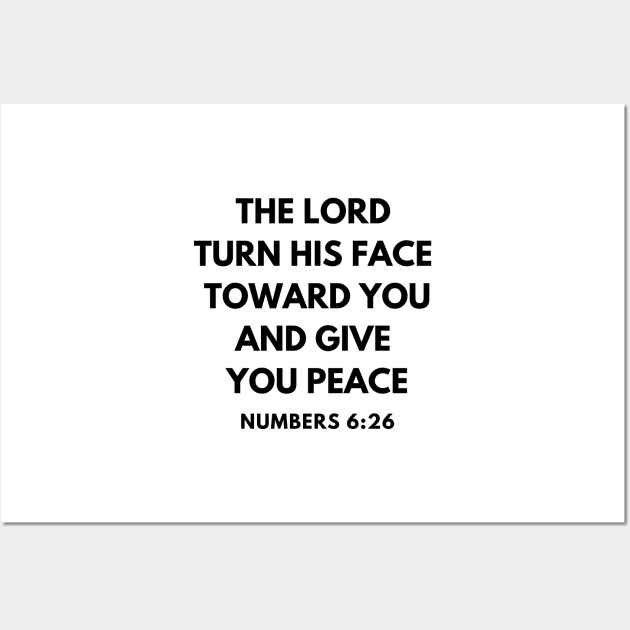 Numbers 6-26 The Lord Give You peace. Wall Art by BubbleMench